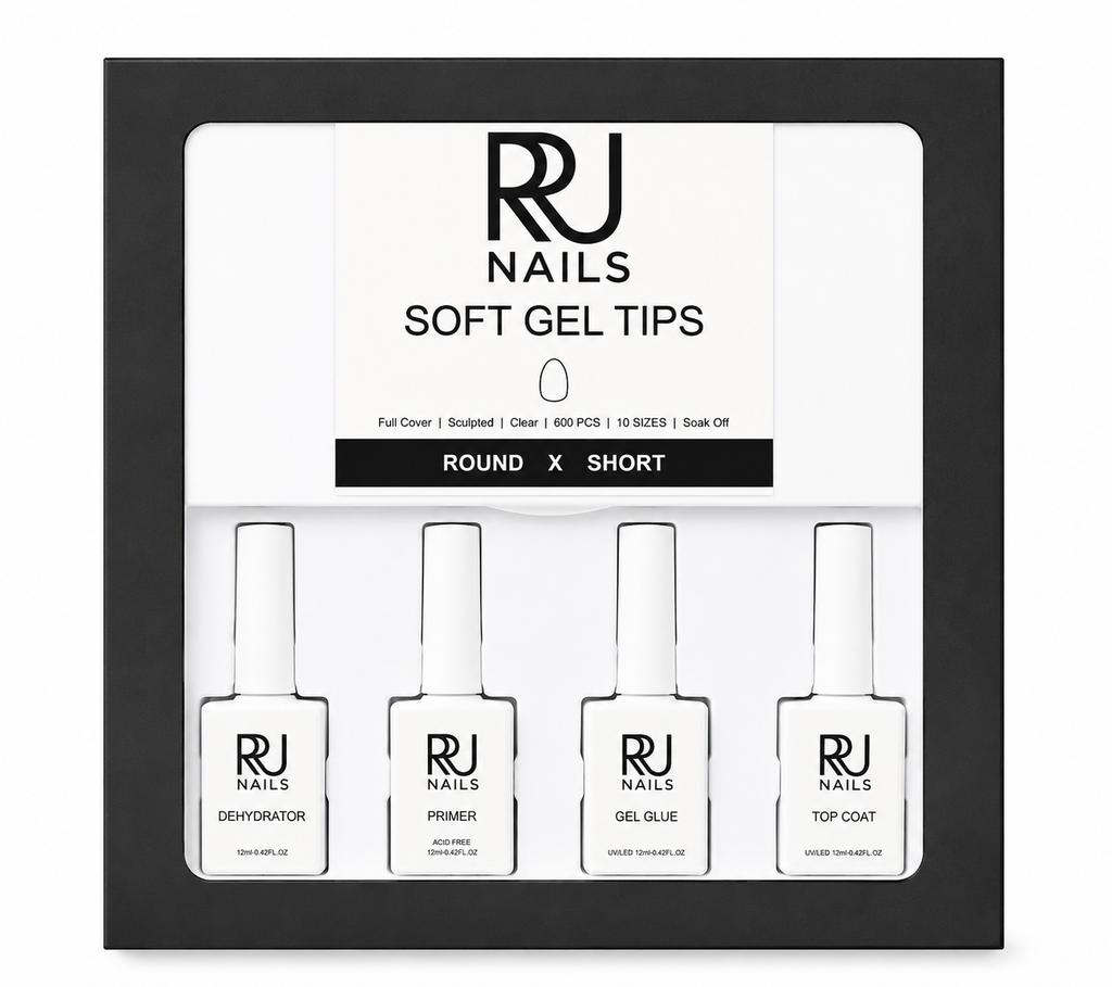 Round Soft Gel Tips Nail Kit ( EXTRA SHORT)