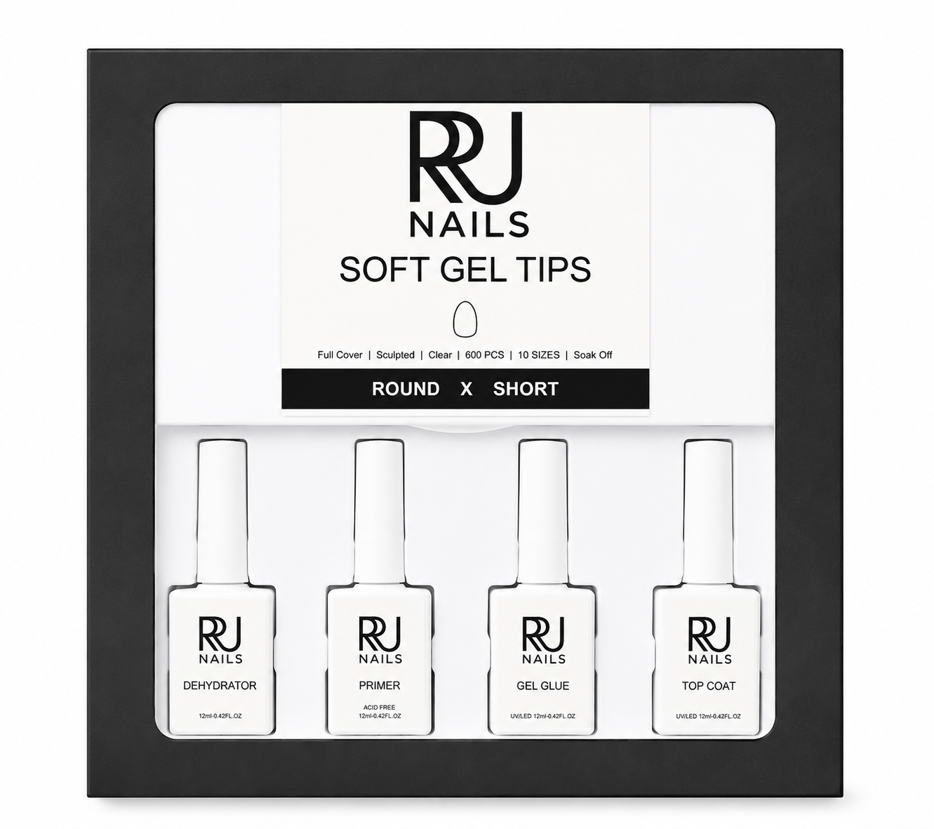 Round Soft Gel Tips Nail Kit ( EXTRA SHORT)