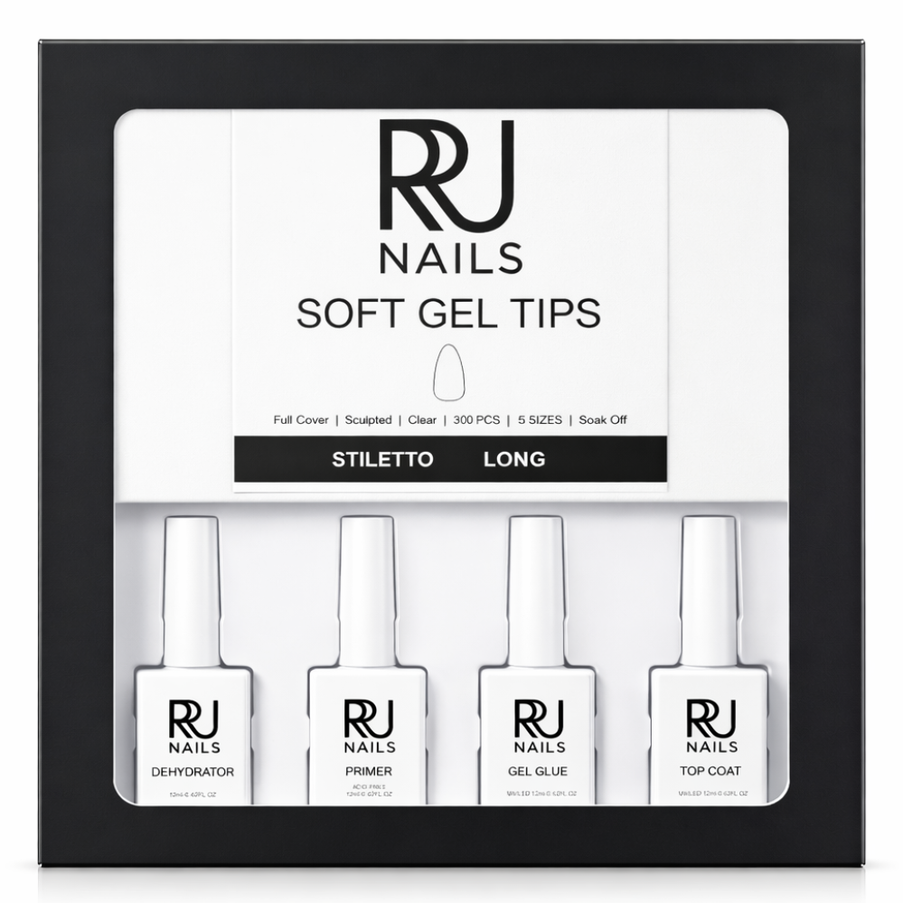 Stiletto Soft Gel Tips Nail Kit ( LONG )
