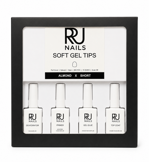 Almond Soft Gel Tips Nail Kit ( EXTRA SHORT)