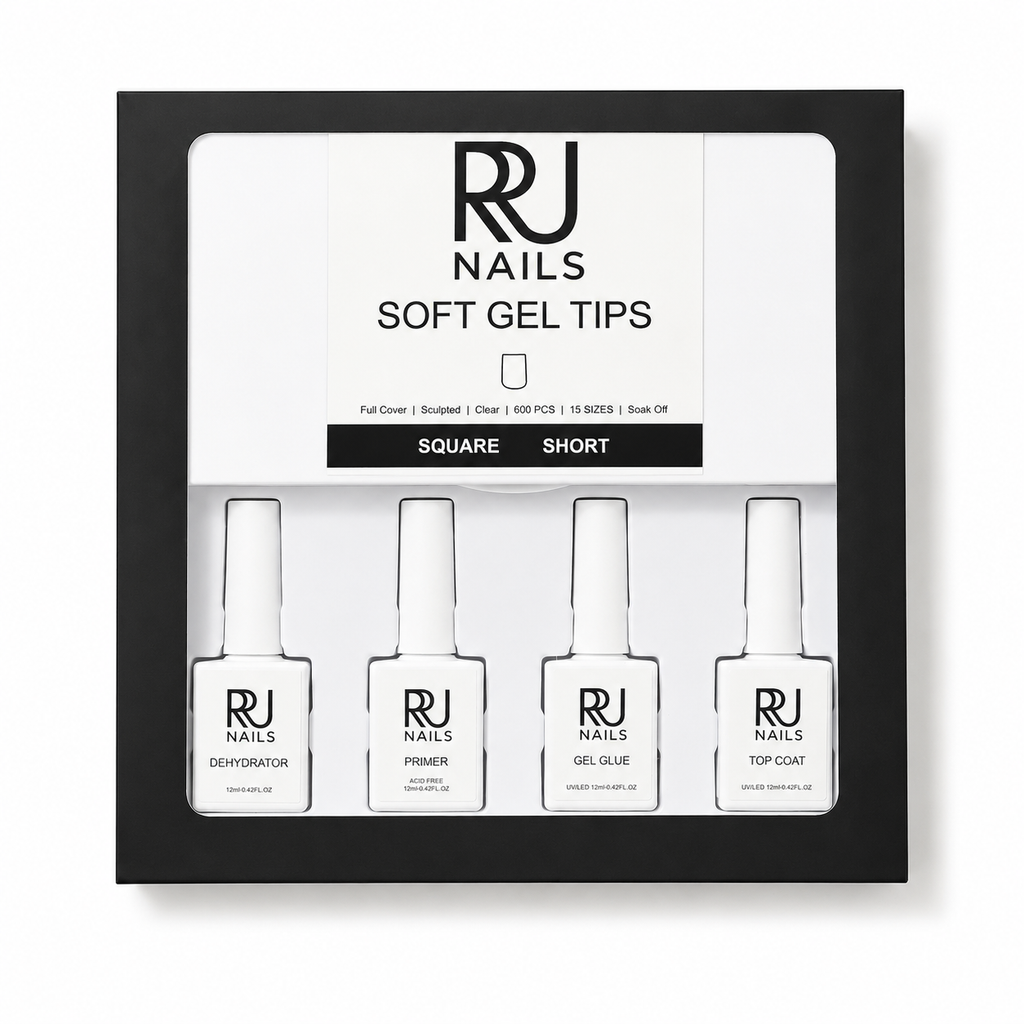 Square Soft Gel Tips Nail Kit ( SHORT)