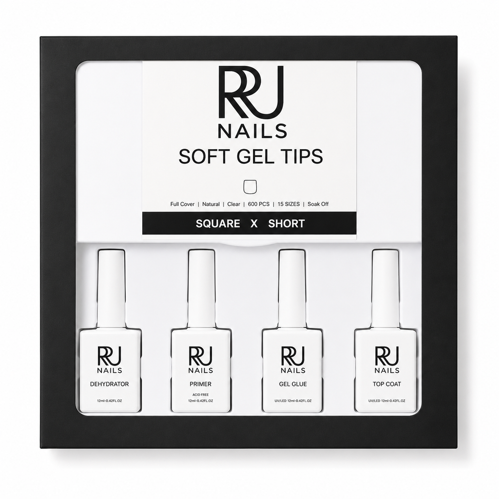 Square Soft Gel Tips Nail Kit ( EXTRA SHORT)