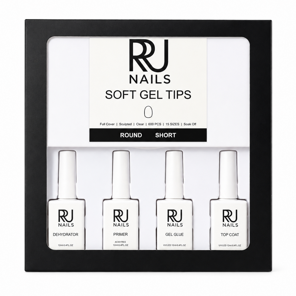Round Soft Gel Tips Nail Kit ( SHORT)