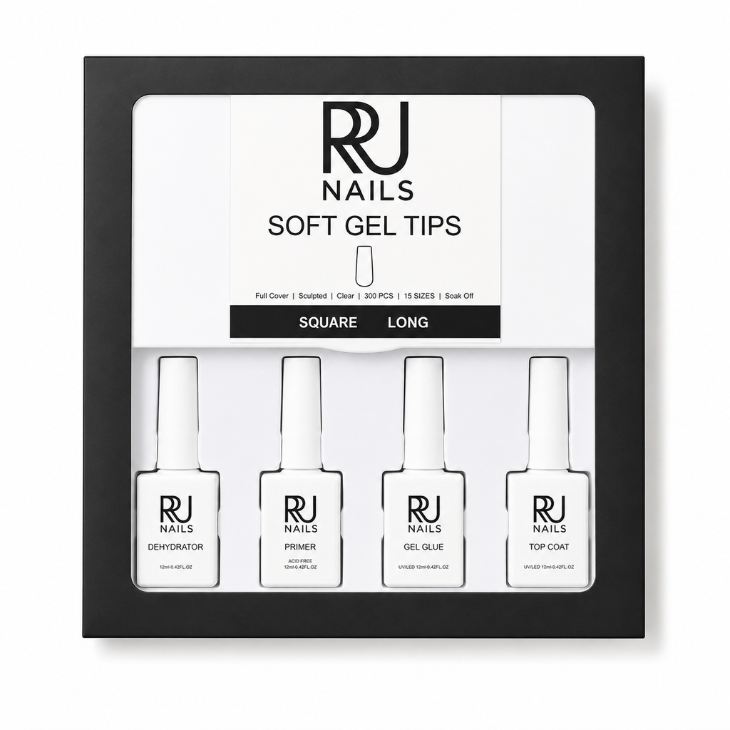 Square Soft Gel Tips Nail Kit ( LONG)