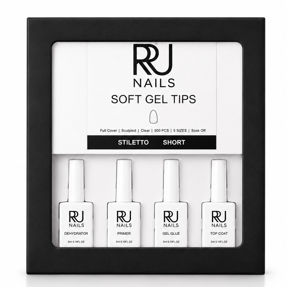 Stiletto Soft Gel Tips Nail Kit ( SHORT )