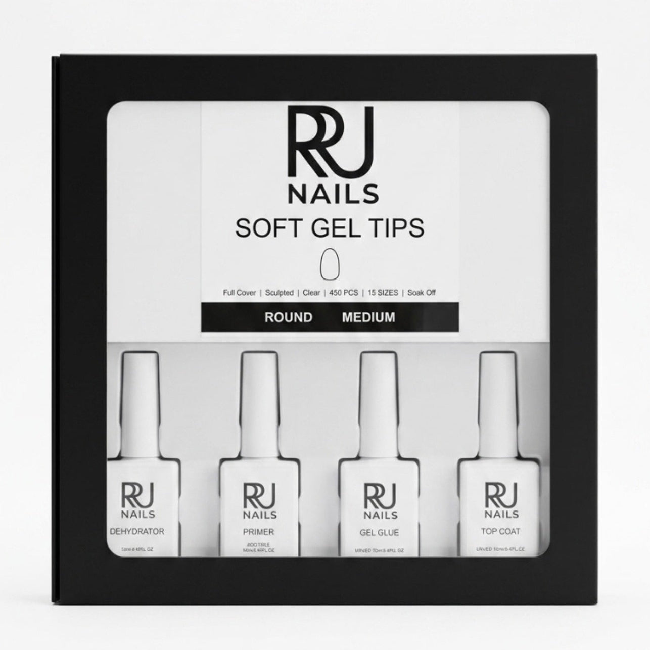 Round Soft Gel Tips Nail Kit ( MEDIUM)