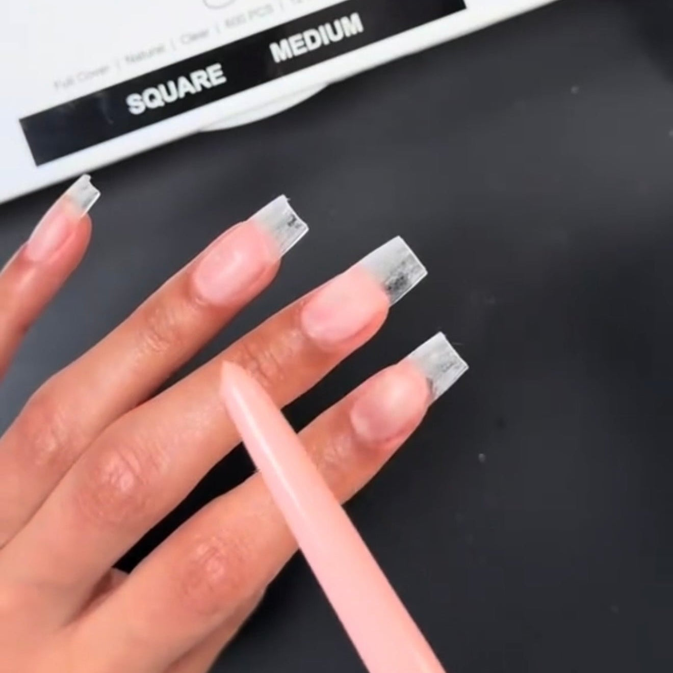 Square Soft Gel Tips Nail Kit ( MEDIUM)