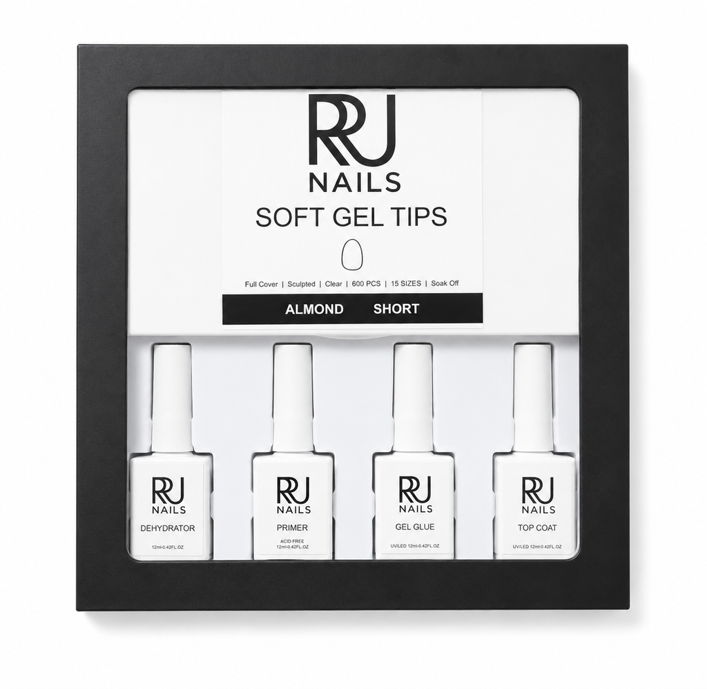 Almond Soft Gel Tips Nail Kit ( SHORT )
