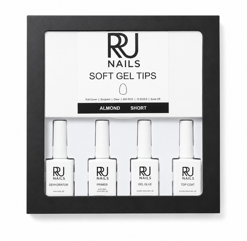 Almond Soft Gel Tips Nail Kit ( SHORT )